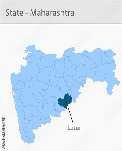 Latur-Maharashtra_Map detailed map illustration graphic for educational reference, geographic visualization, design layouts, presentations, digital me