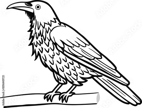 Detailed silhouette of a bird a common nightingale in a design