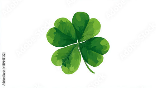 Four Leaf Clover Isolated on White Background

