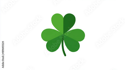 Three Leaf Clover Isolated on White Background

