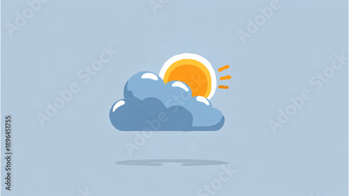 Sun Peeking Through Rain Cloud with Droplets

