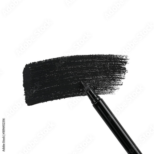 Black Marker Creates Thick Stroke on White Background for Drawing or Writing ...