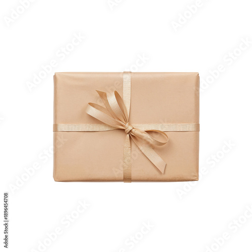 Gift Wrapped in Brown Paper With a Ribbon for a Special Occasion in a Bright ...