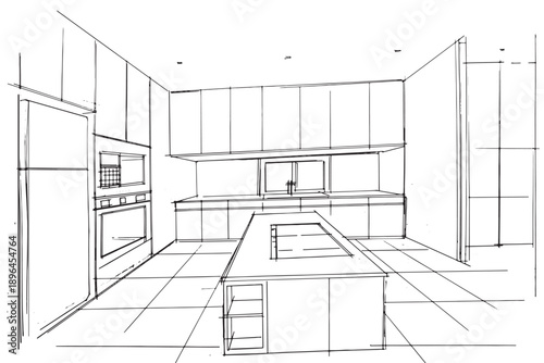 Drawing exterior and interior architectural lines. , Graphic assembly in architecture and interior design work. ,Sketch ideas for interior or exterior designs.