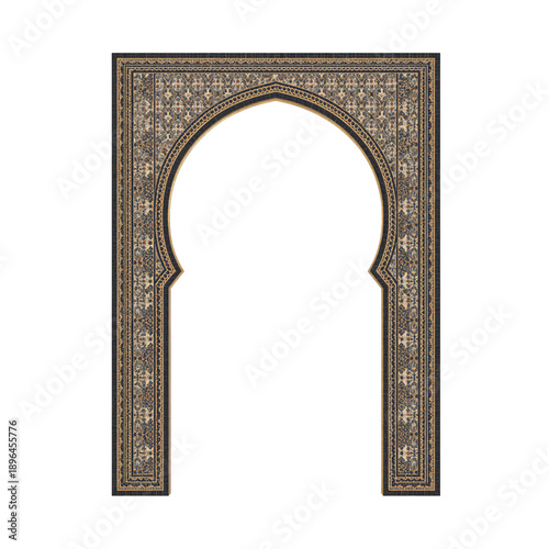 Decorative Arch Design With Intricate Patterns Displayed on a Plain Background