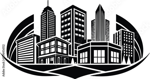 City skyline illustration with modern buildings