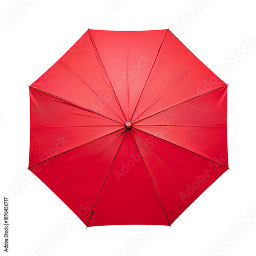 Bright Red Umbrella Open and Resting on a Flat Surface on a Sunny Day