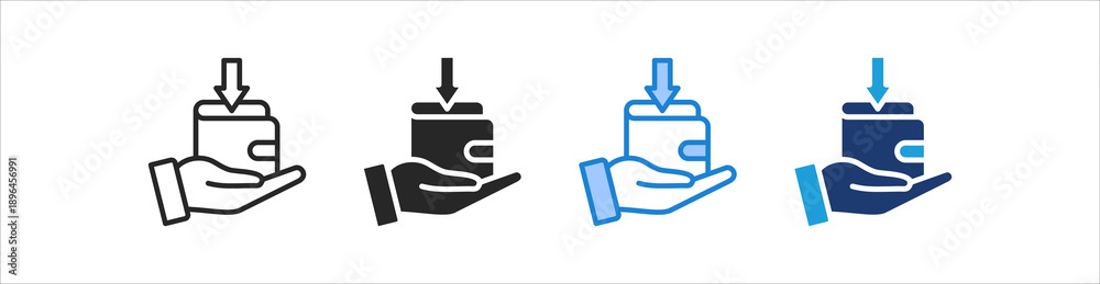 Obraz premium Income Icon Set Multiple Style Vector Collection