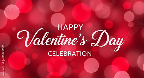 A festive red background with Happy Valentine's Day Celebration text