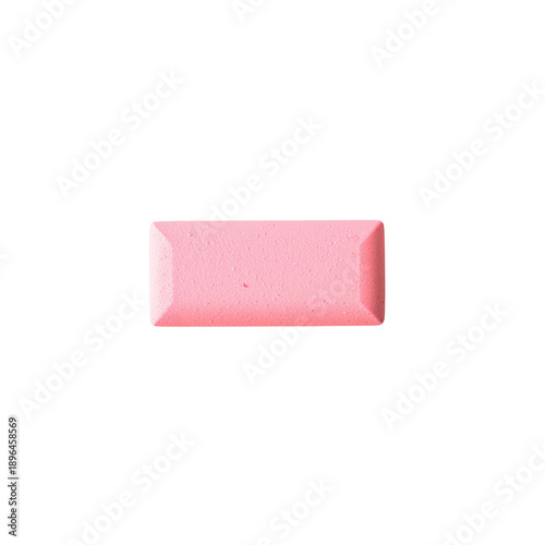 Bright Pink Eraser on a Plain White Background During Daylight Hours