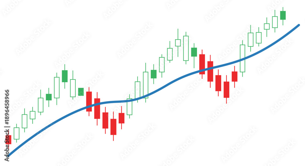 Obraz premium Stock market graph showing upward trend with candlestick chart