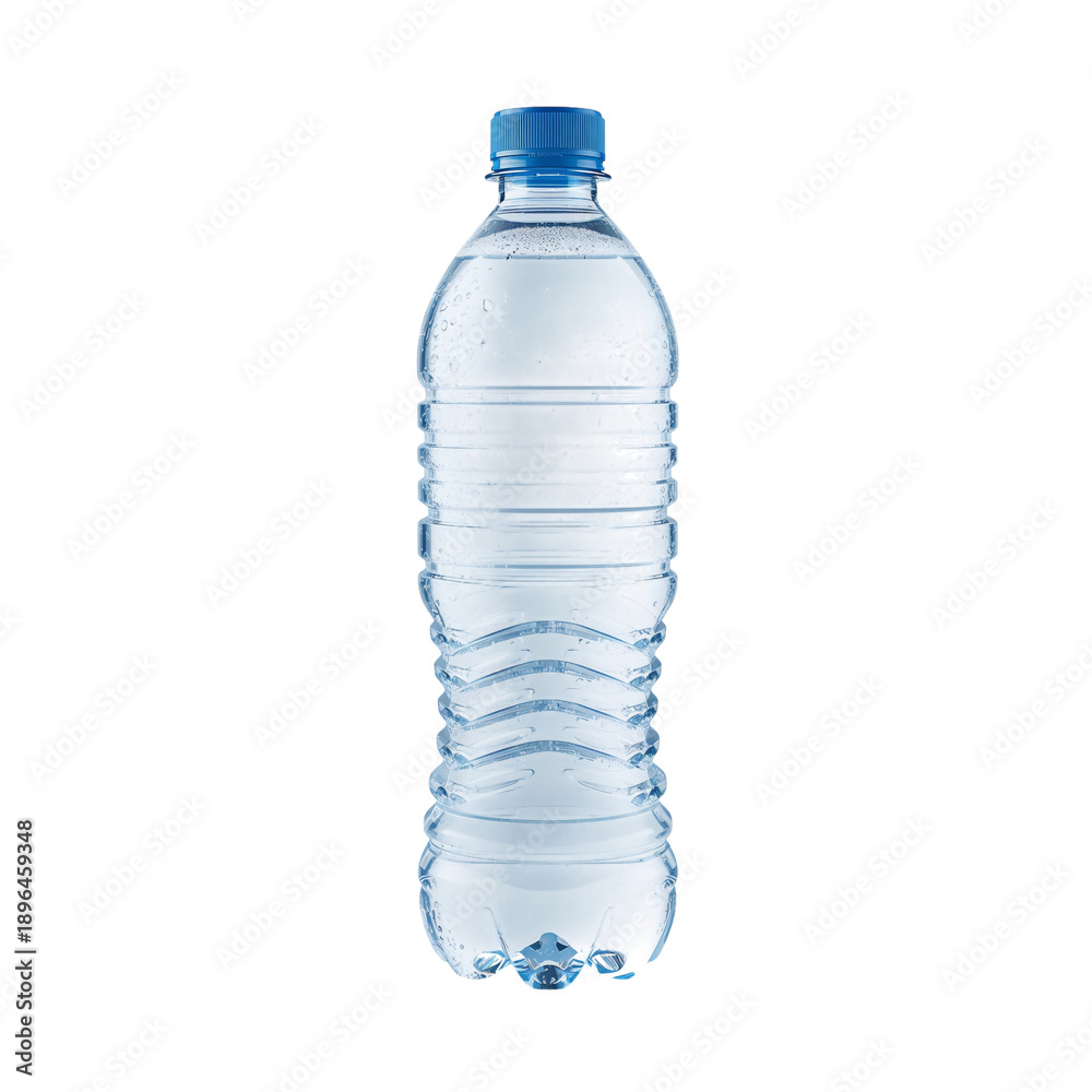 Naklejka premium Clear Plastic Water Bottle Filled With Water on a White Background in a Studio Setting