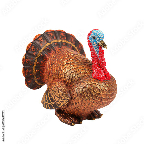 Turkey Figurine on Display for Decoration in a Home Setting for Holiday Season