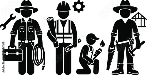 Tradesman character illustration in modern flat vector design