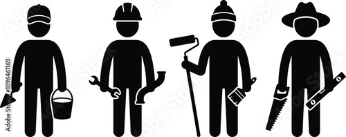 Tradesman character illustration in modern flat vector design