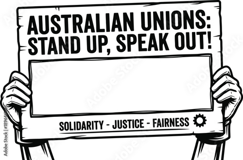 Labor rights protest sign vector template design