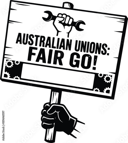 Labor rights protest sign vector template design