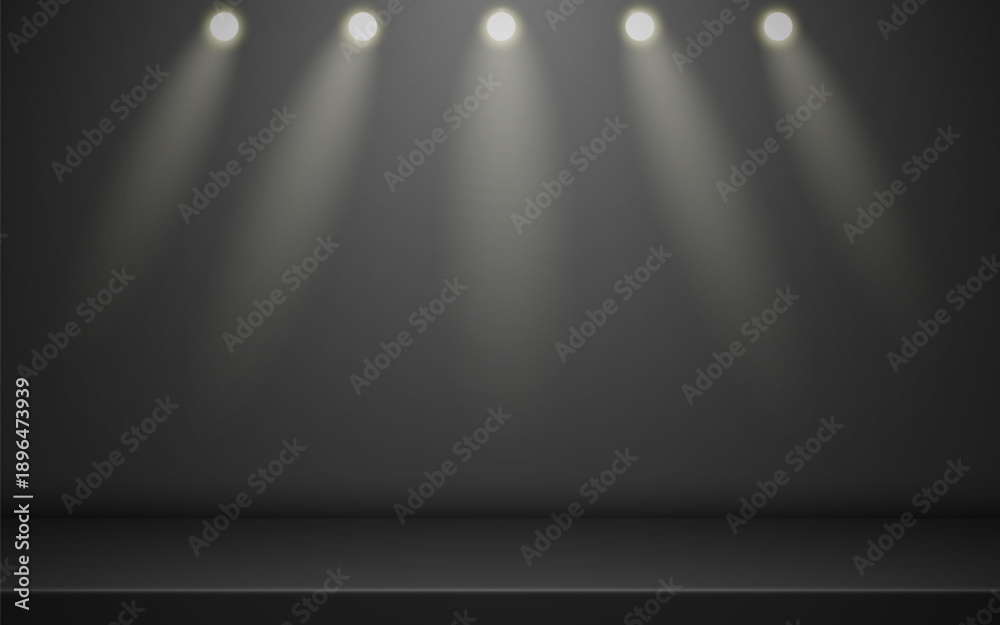 Obraz premium This 3D podium with a minimalist background is perfect for product mockups, presentations, and marketing materials. Vector illustration.