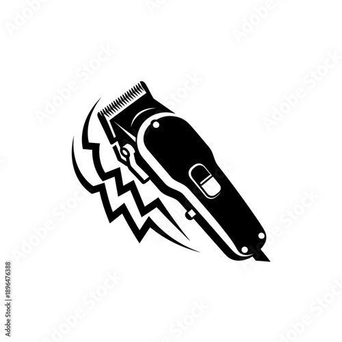 Black and white illustration of a professional hair clippers tool