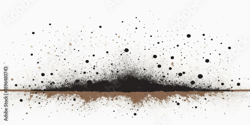 Abstract grunge wall background featuring black ink splashes and wet rain drops on a textured glass surface window pattern