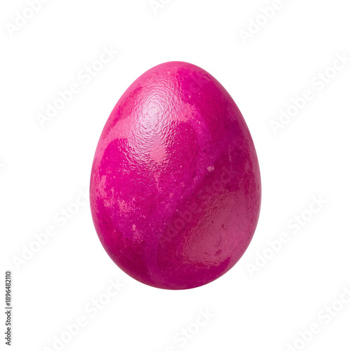 Bright Pink Egg Sits on a White Surface Under Good Lighting