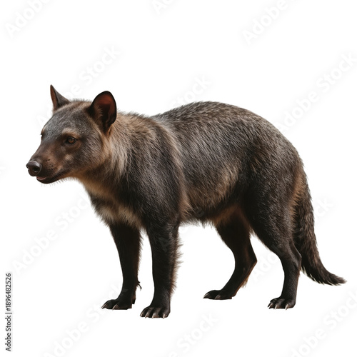 Mammal Stands on Four Legs Showing Fur Color and Body Shape in a Clear View F...