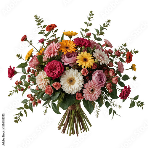 Bouquet of Assorted Flowers Arranged for Display on a Table at a Bright Locat...