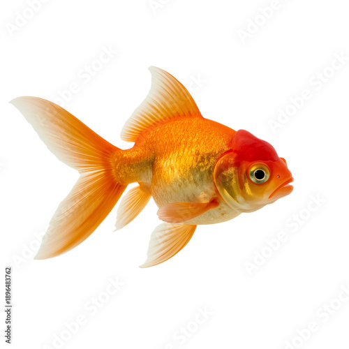 Goldfish Swims in Clear Water Within an Aquarium in a Bright Setting During t...