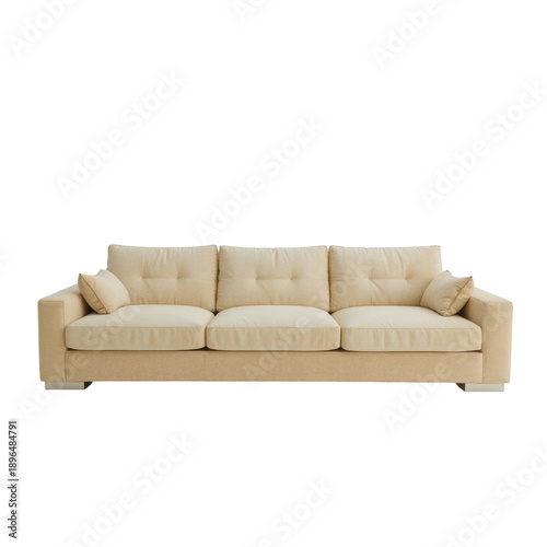 Modern White Couch With Sectional Design Placed in a Bright Living Room Setti...
