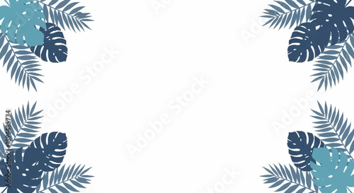 Tropical Leaves Border Design.