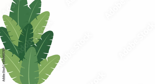 Vibrant Green Banana Leaves Pattern.