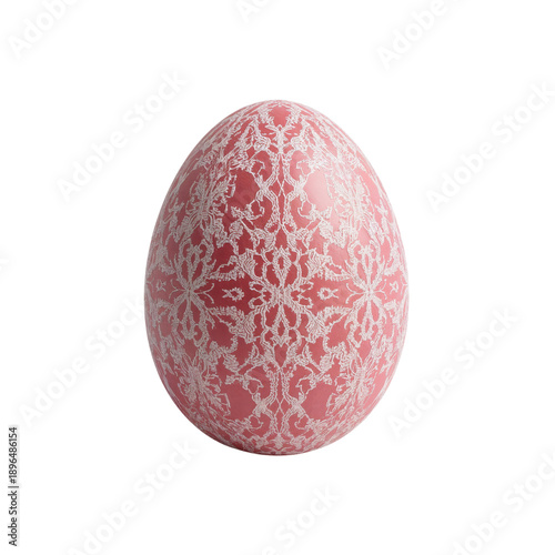Colorful Painted Egg With Floral Design Sits on a Plain Surface During Spring...