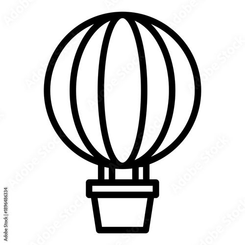 Wallpaper Mural Black line icon hot air balloon. Minimalist outline icon isolated background. Torontodigital.ca