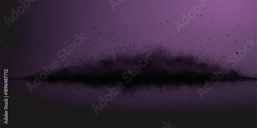 A dark purple abstract background features a textured night sky with stars and clouds, blending violet smoke patterns and pink light into a grunge space illustration wallpaper design