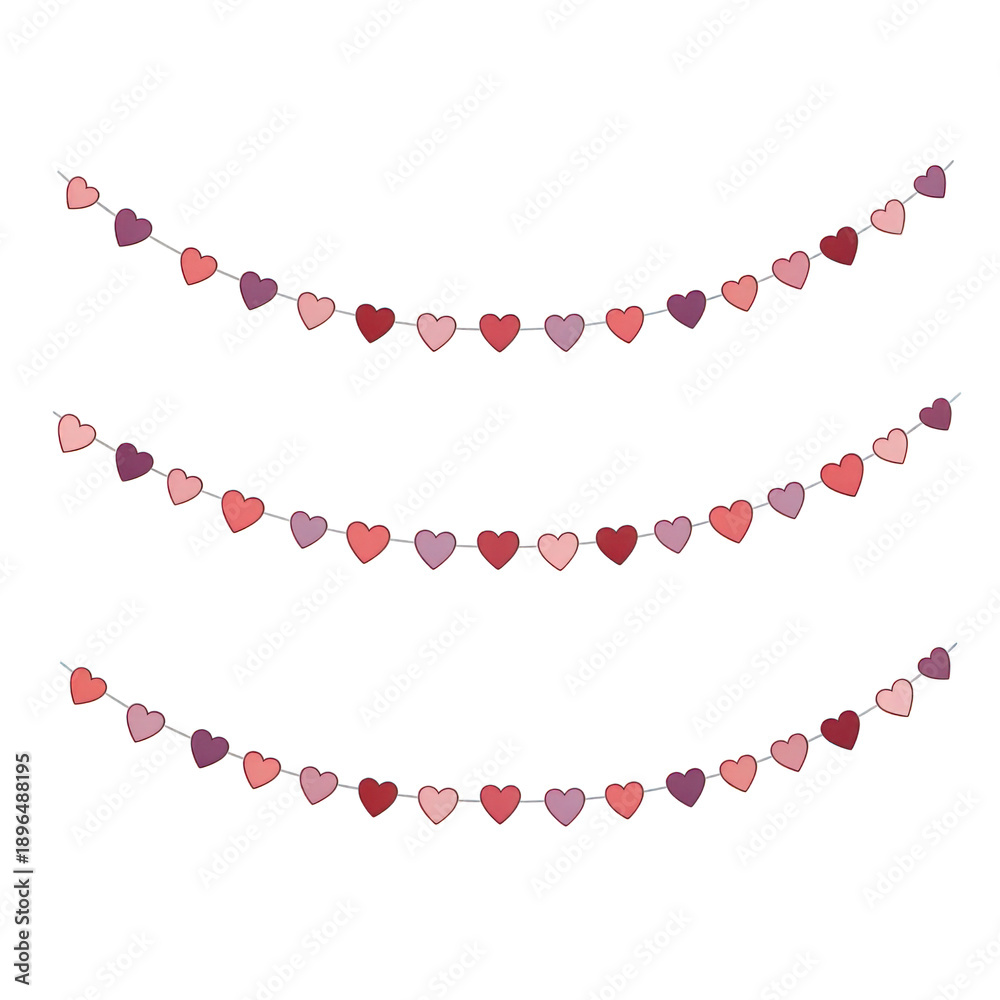 Obraz premium Beautiful heart garland for valentine day celebration