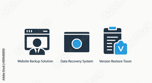 Website backup, data recovery, and version restore solutions for robust digital data management and online security.