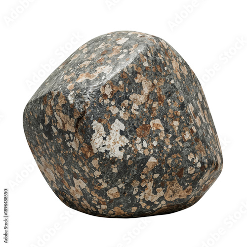 Unique Rock With Varied Colors and Textures Placed on a White Background in a...