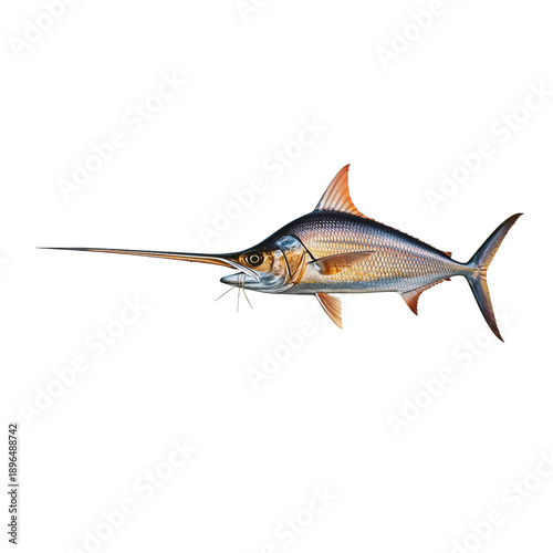 Swordfish Swimming in Ocean Water Near Coral Reef During Daytime Hours in Tro...