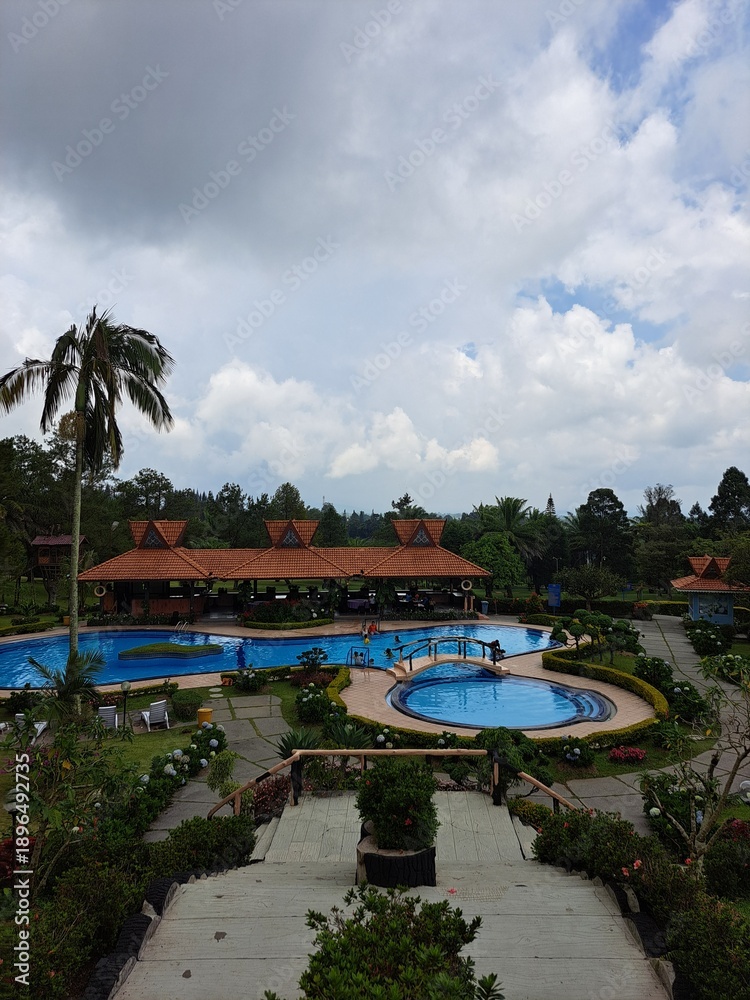 Fototapeta premium tropical resort pool