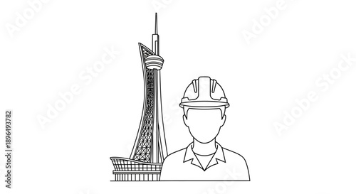 Large Modern Sports Stadium Exterior With Symmetrical Structural Design And Open Roof
