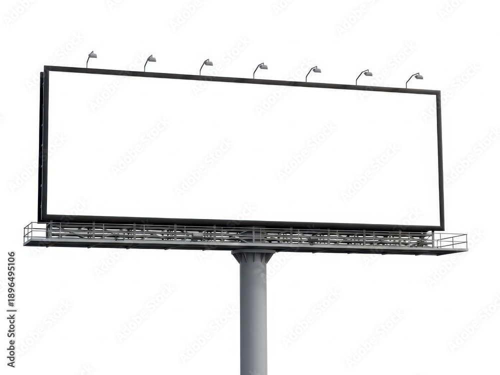 Obraz premium Empty billboard on highway with birds flying by