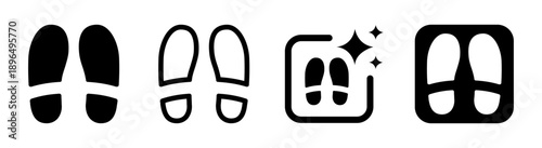 Shoe footprint icon representing a foot impression symbolizing past presence journey and the impact of actions in black vector illustration