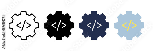 Development and coding gear icon representing programming tools, settings, and customization