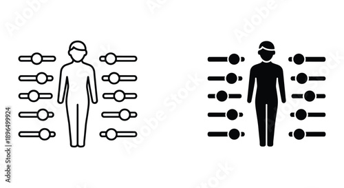 Human body anatomy diagram with acupuncture points and meridian lines illustration for health and wellness
