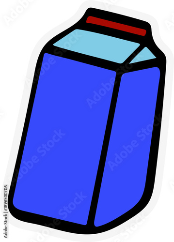 Minimalist Blue Milk Carton Mascot Character for Healthy School Nutrition Concept