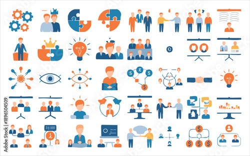 People working together in harmony icons