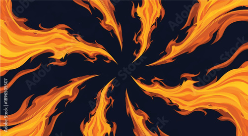 Fire cartoon background. Comic book fire flame frame, flaming border. Wallpaper with blazing ignite edges. vector eps