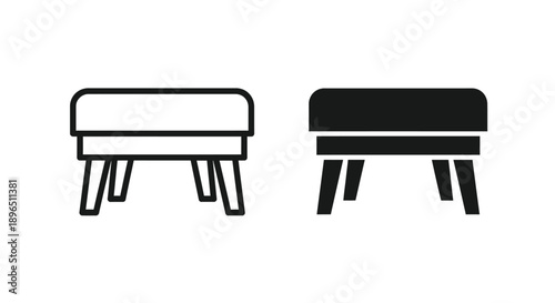 Two ottoman designs in contrasting styles a minimalist silhouette