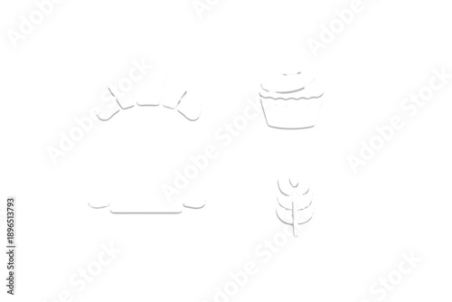 Baking tools and bakery items displayed on a simple background in a kitchen setting with no bright colors or distractions