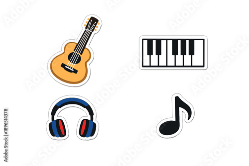 Musical instruments and accessories displayed in a simple layout